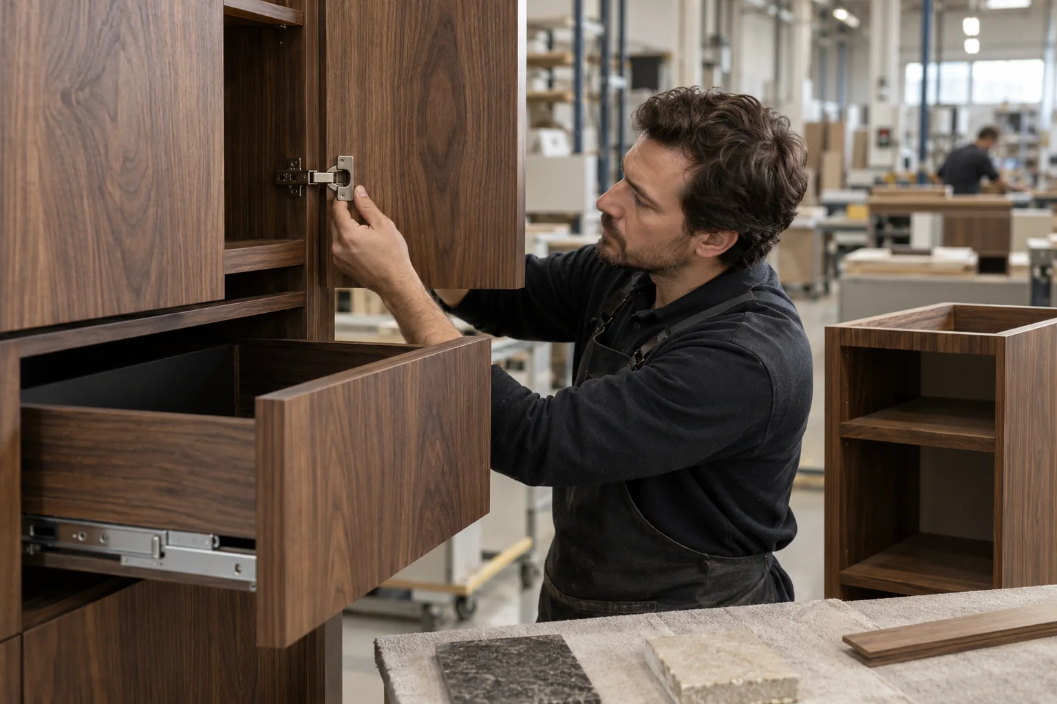 Illustrated trial of a drawer and its fittings